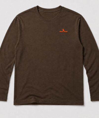 Majica Deerland Hunting Logo dug rukav braon