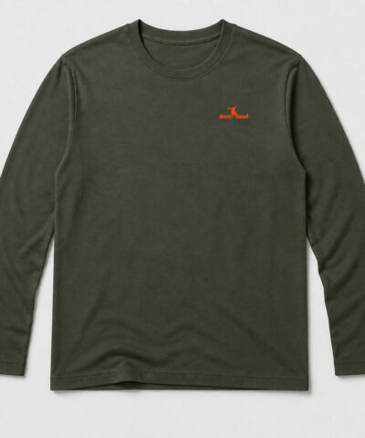 Majica Deerland Hunting Logo dug rukav maslinasta