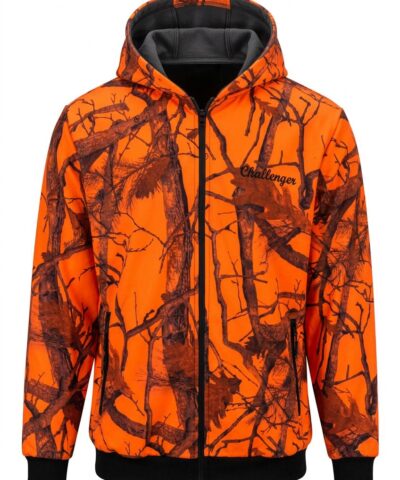 Lovačka fleece jakna sa kapuljačom Challenger Orange Camo