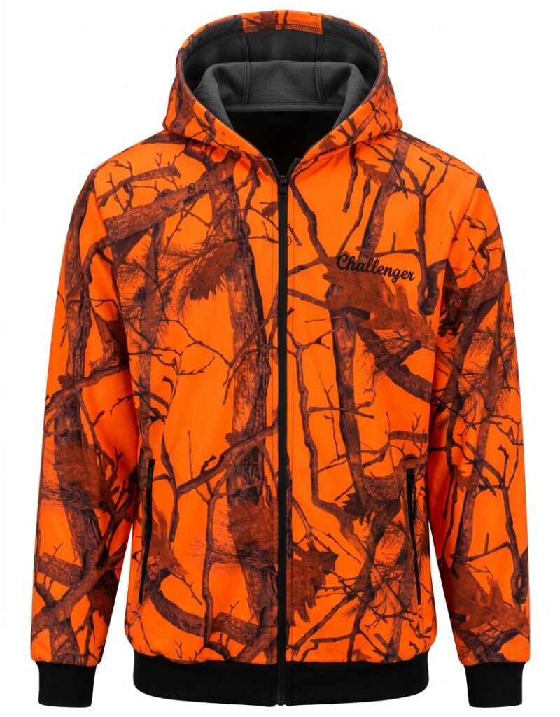 Lovačka fleece jakna sa kapuljačom Challenger Orange Camo