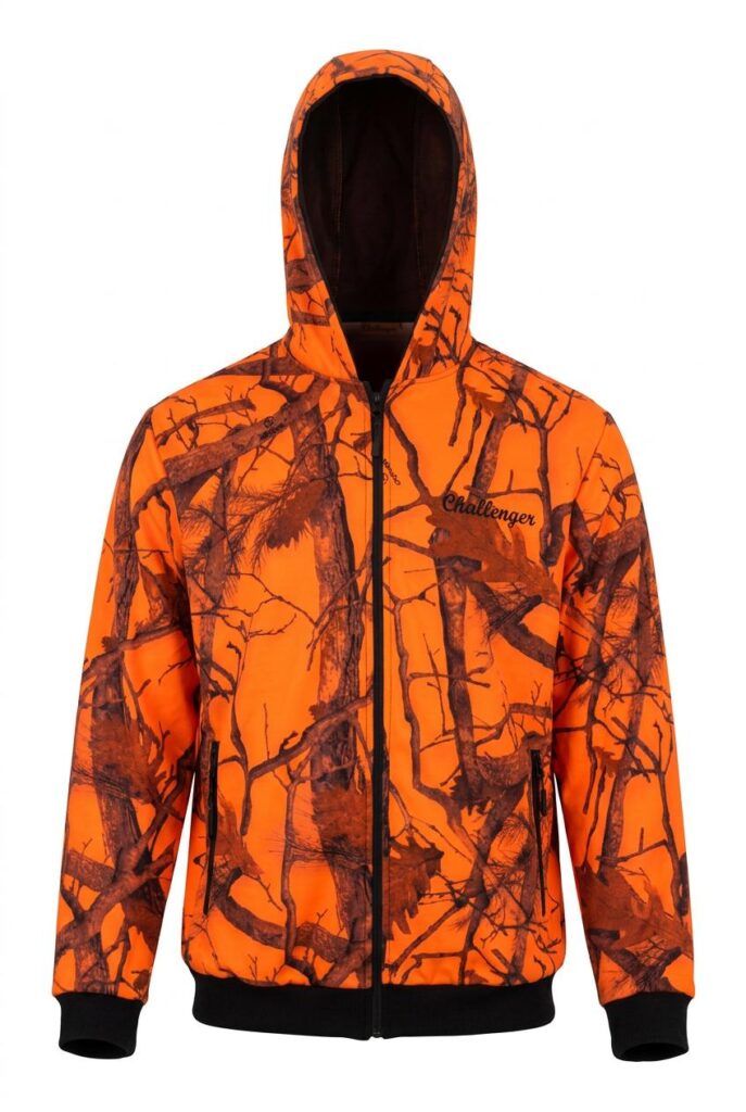 Lovačka fleece jakna sa kapuljačom Challenger Orange Camo