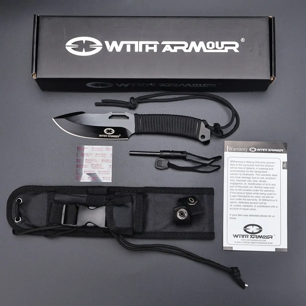 With Armour nož fiksni sa futrolom Yaksha crni - Slika 6