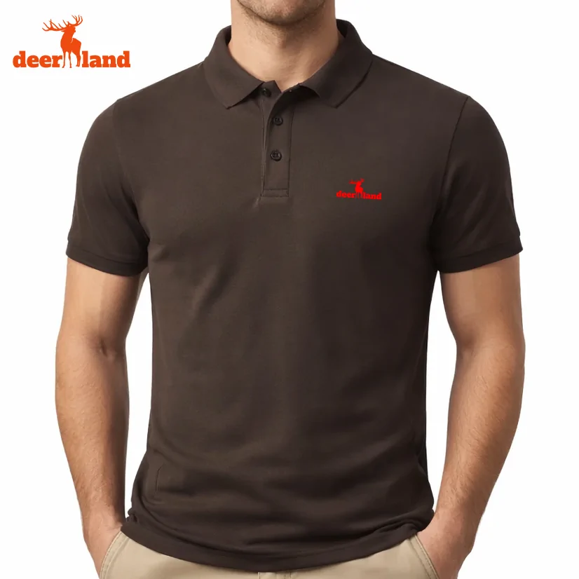 Polo Majica Deerland Logo Braon
