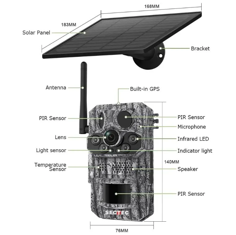 Lovačka kamera Sectec ST-HC808-3M-EU - Delovi uređaja