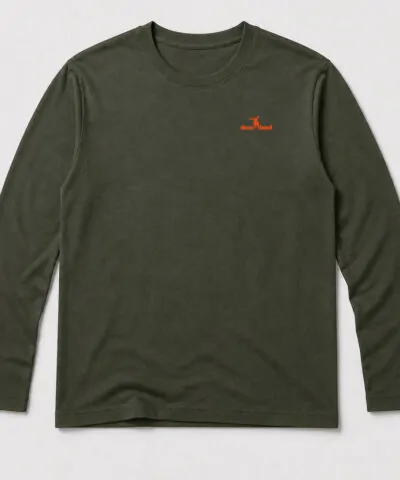 Majica Deerland Hunting Logo dug rukav maslinasta